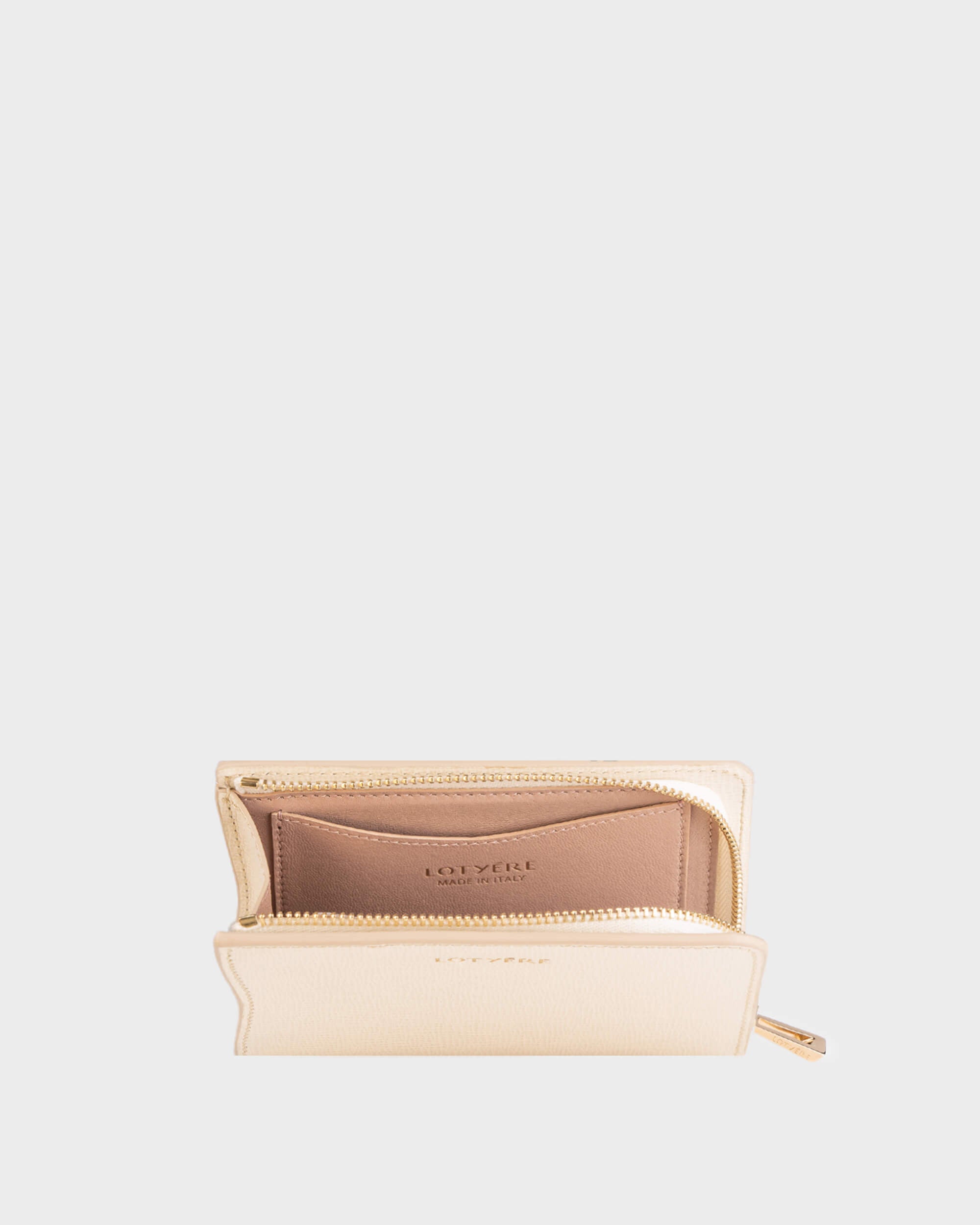 Kompakte Brieftasche Weiß Pergament