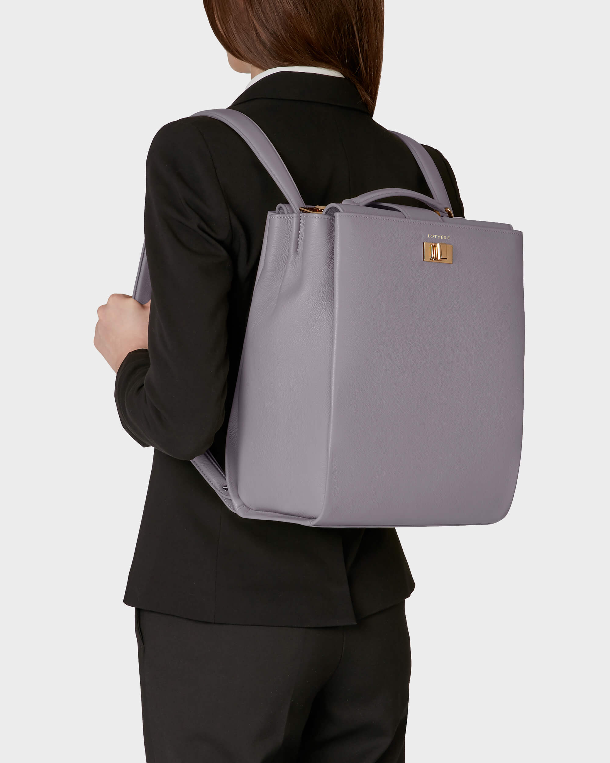 Großer Rucksack Grau Lila