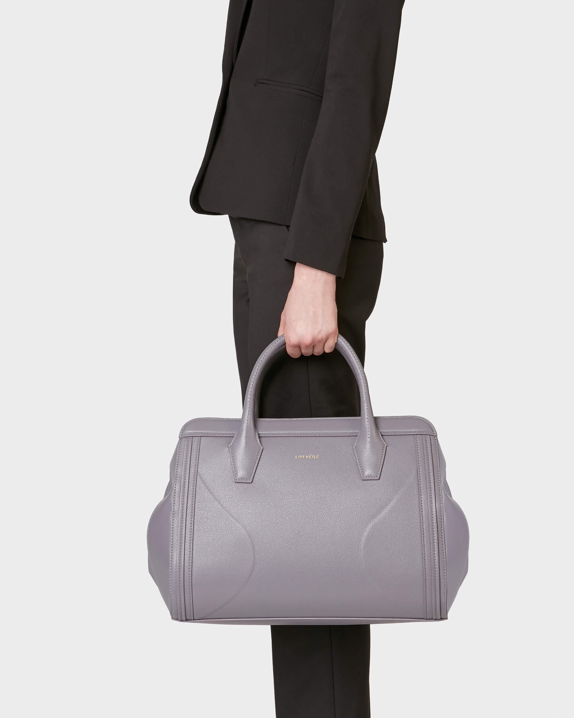 Tote Bag Groß Grau Lila