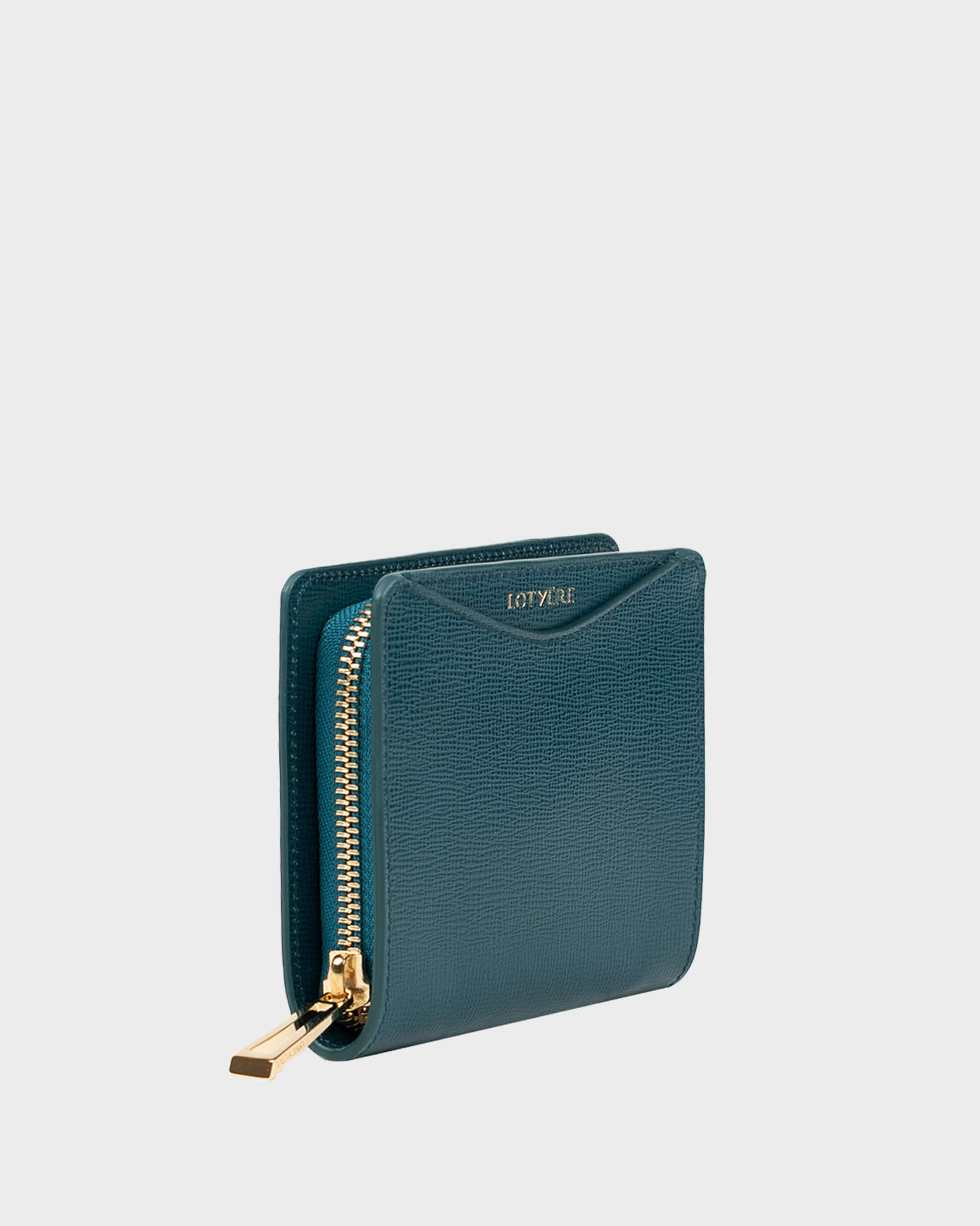 Kleines Zip Around Portemonnaie in Navy Grün