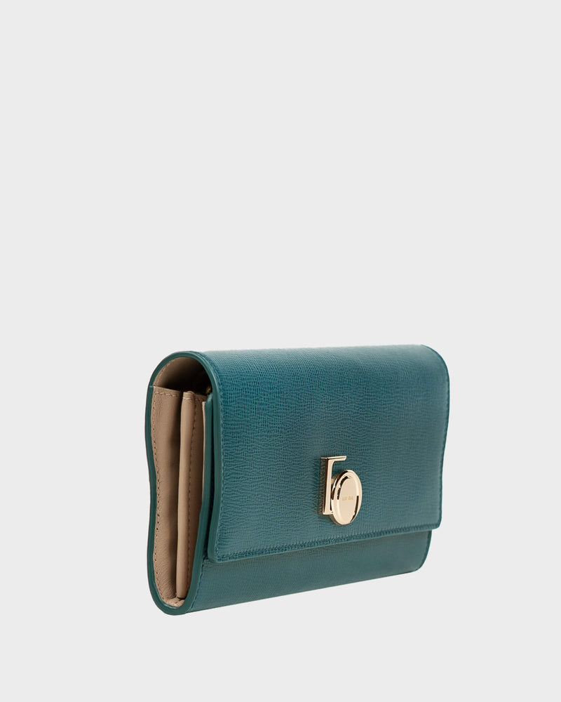 Continental Wallet Green Navy