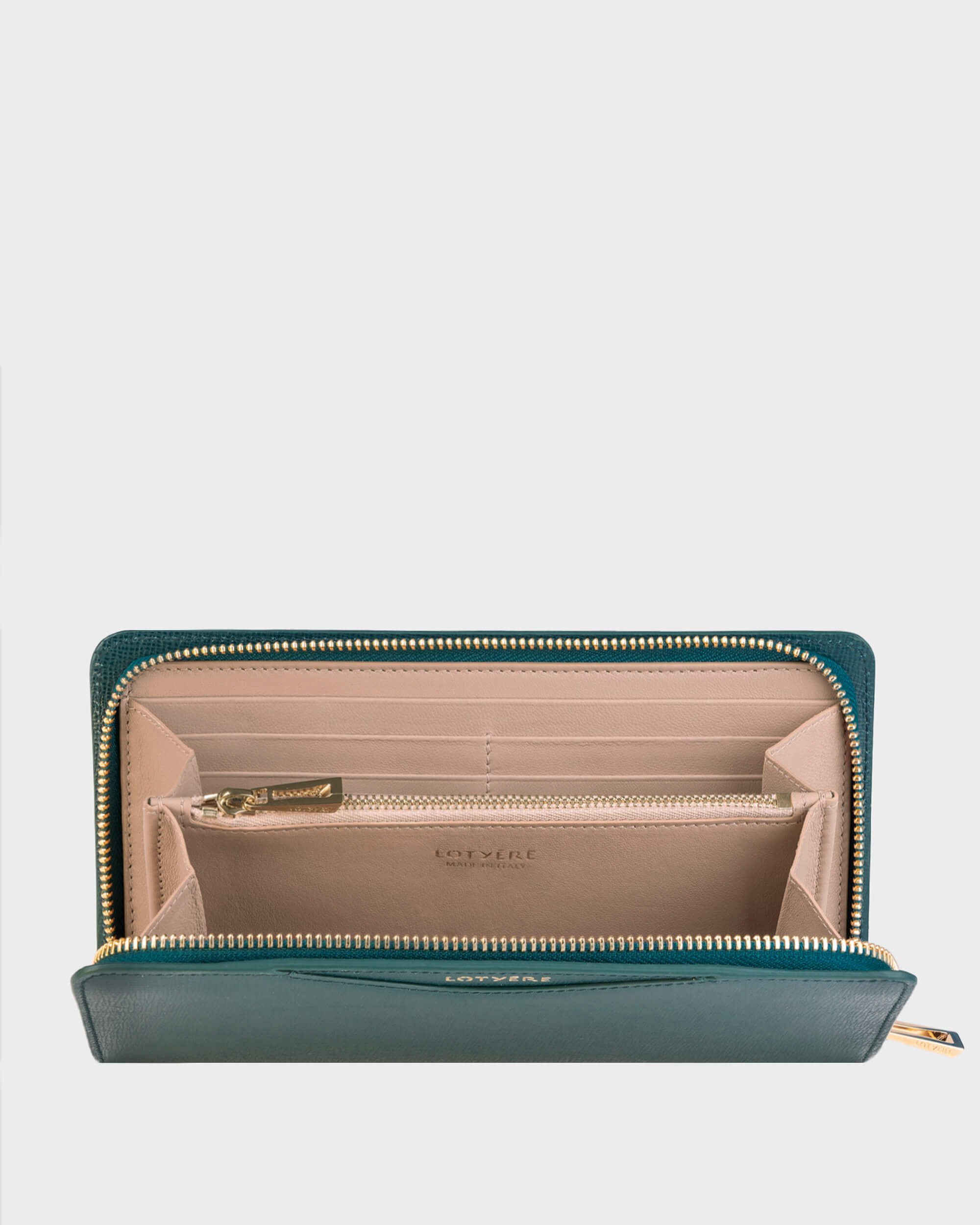 Portafoglio Zip Around Verde Navy